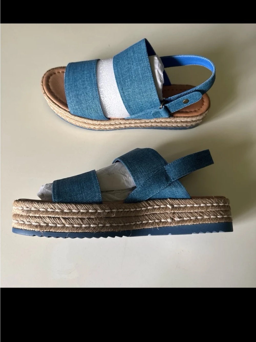 Silent D Anthropologie Alek Platform Espadrille Sandals Denim Blue 
sz 41/10.5 - Picture 3 of 12